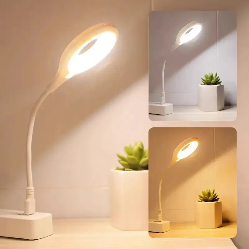 USB Charging Rechargeable Voice-Control Flexible Gooseneck LED Light, Smart Voice-Activated Soft Light for Bedroom, Office Use