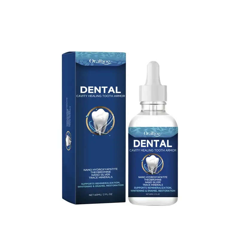 Daily Oral Care Dental Cavity Healing Tooth Armor Liquid – Nano Hydroxyapatite, Theobromine & Trace Minerals for Remineralization, Whitening, Enamel Restoration