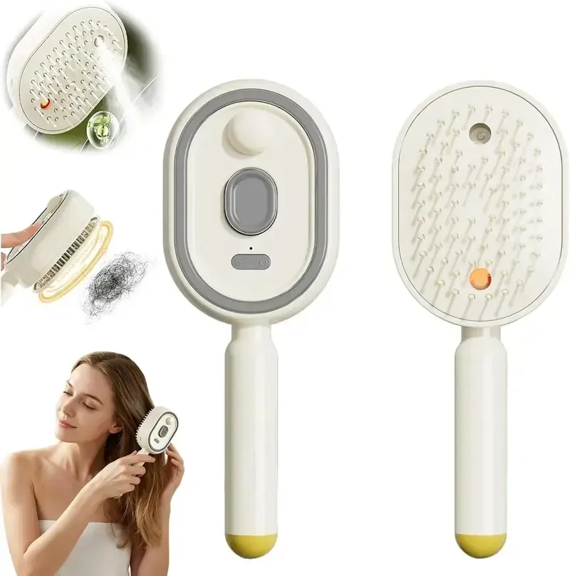 2026New electric steam brush, electric steam brush for hair, rechargeable steam straightener, exfoliating steam brush, reduces frizz, nourishes hair, anti-static