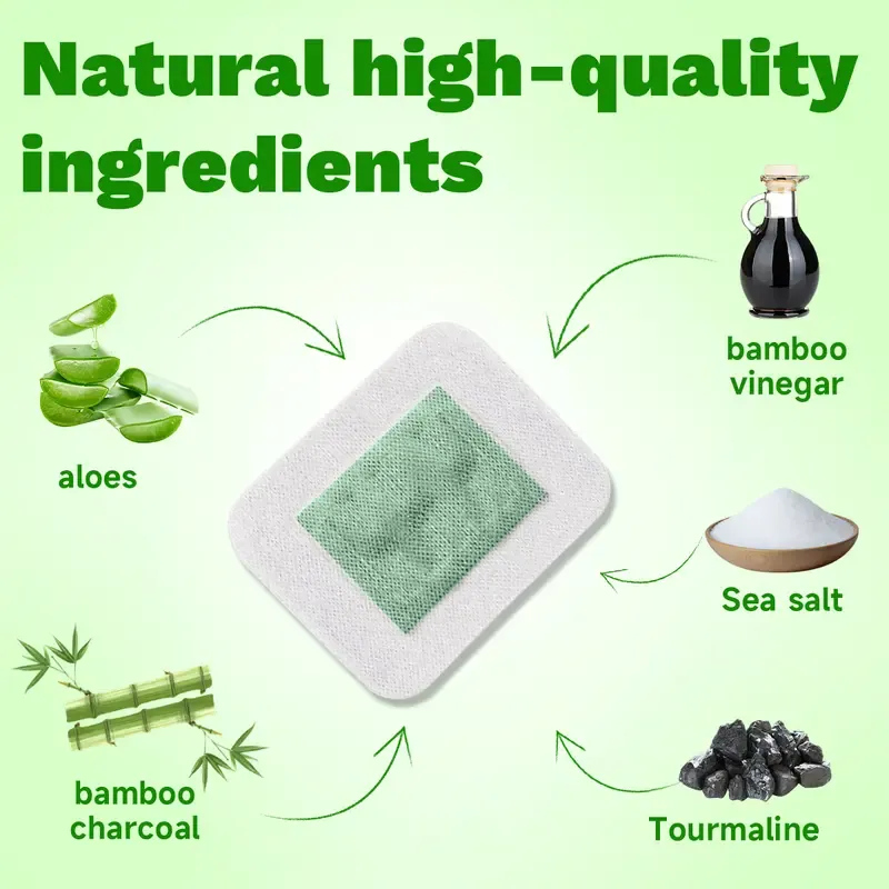 Deep Cleansing Foot Pads Foot Care With 50 Patches,Natural Aloes,Sea salt,Tourmaline,Herbal Foot Detox Patches For Foot Care,Adhesive Sheets, lmprove Sleep Quality,Relieve Fatigue and Exhaustion,Cleanse the Body & Mind,Bamboo Detox