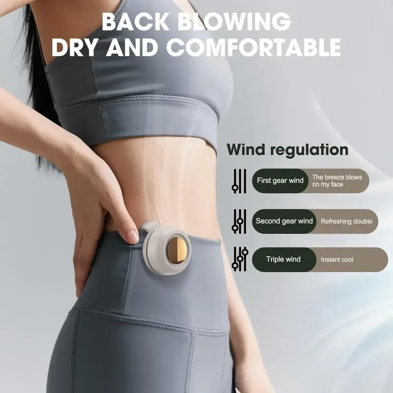 WestDeer Portable Silent Mini Bladeless Electric Fan,Adjustable 3-speed Suspended Waist Fans,Phone Cooling Fan,Personal Fan,Rotating BodyFan Suitable for Outdoor Travel,rechargeable personal fan,handheld turbo fan