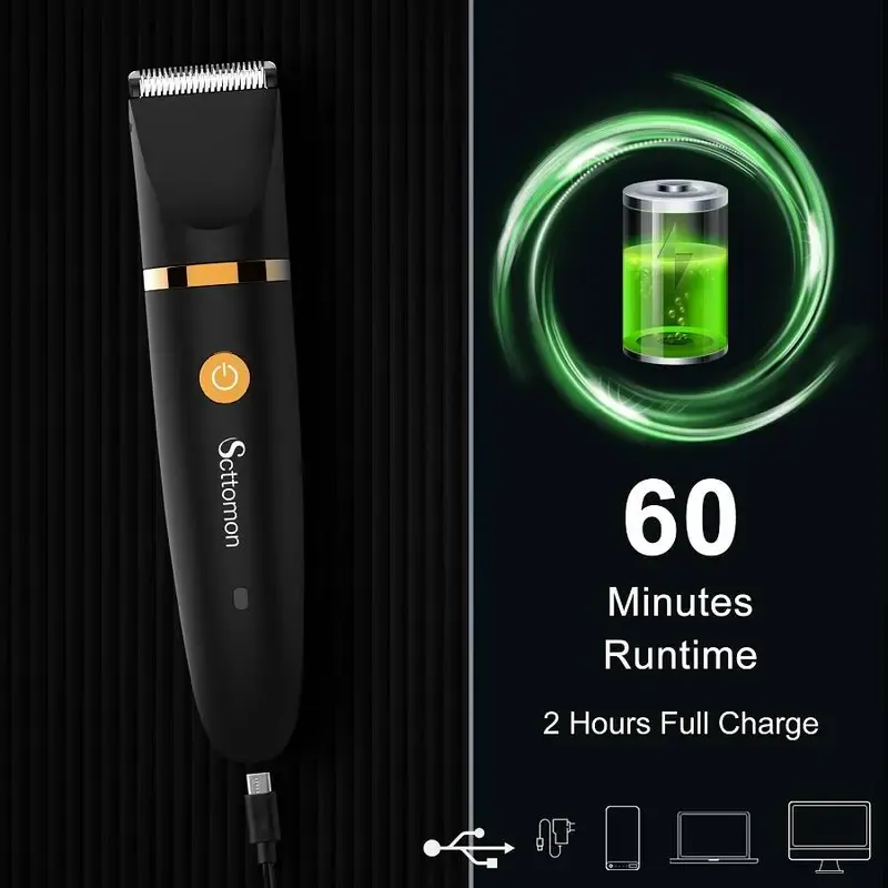 Rechargeable 3-in-1 Cordless Trimmer - Motorized, Hypoallergenic, Nick-Proof Hair & Nose Hair Trimmer, Removable, Compact Self-Grooming Kit for Adults' Body, Face, Ergonomic Personal Care Appliance, Christmas Gift