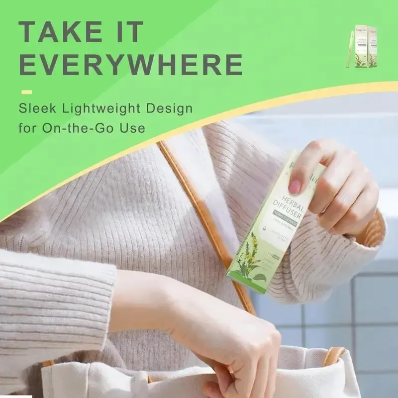 Herbal Diffuser Pen - Pure Breath Plant Essence Quit Smoking Aid - Lung Detox Herbal Formula Contains Evening Primrose, Thyme, and Peppermint Extracts