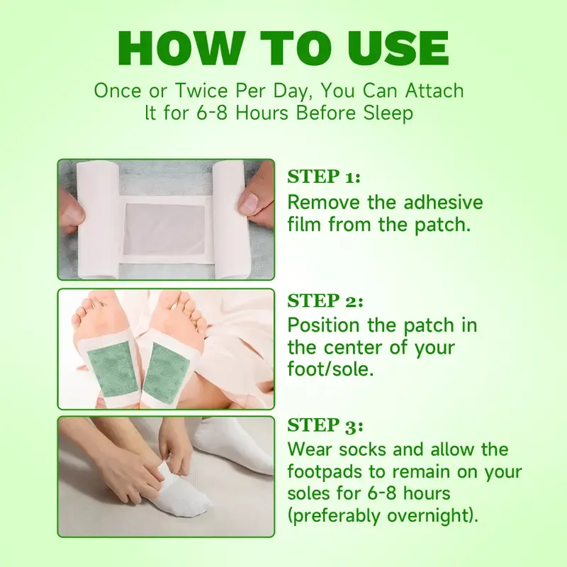 Deep Cleansing Foot Pads Foot Care With 50 Patches,Natural Aloes,Sea salt,Tourmaline,Herbal Foot Detox Patches For Foot Care,Adhesive Sheets, lmprove Sleep Quality,Relieve Fatigue and Exhaustion,Cleanse the Body & Mind,Bamboo Detox