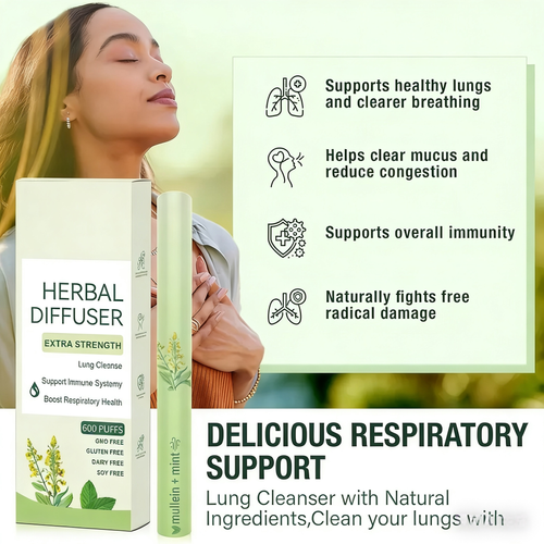 Herbal Diffuser Pen - Pure Breath Plant Essence Quit Smoking Aid - Lung Detox Herbal Formula Contains Evening Primrose, Thyme, and Peppermint Extracts