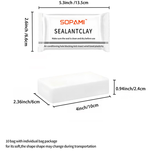 2026 New Models 10-20PCS Eco-Friendly Sticky Sealant Clay, Quick Curing & Strong Adhesion, Waterproof Oil-Resistant Pest Control Sealant for Air Conditioner Holes Wall Cracks Pipes