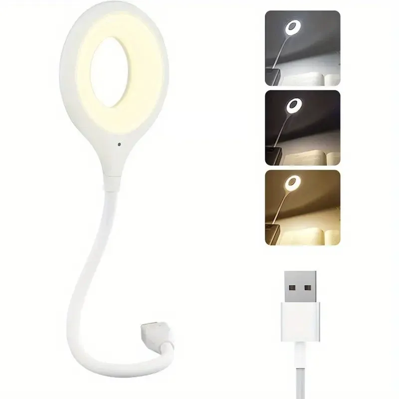 USB Charging Rechargeable Voice-Control Flexible Gooseneck LED Light, Smart Voice-Activated Soft Light for Bedroom, Office Use