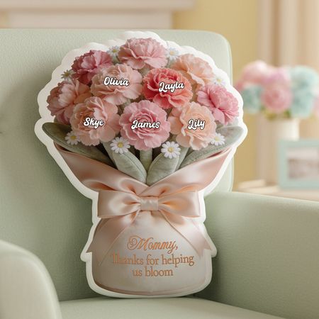 Flower Bouquet Mother's Day Pillow Personalized Gifts For Mom