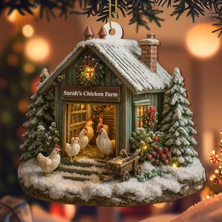 Welcome to Our Cozy Farm, Celebrate the Holiday Season - Personalized Custom Wood Ornament, Custom Shaped