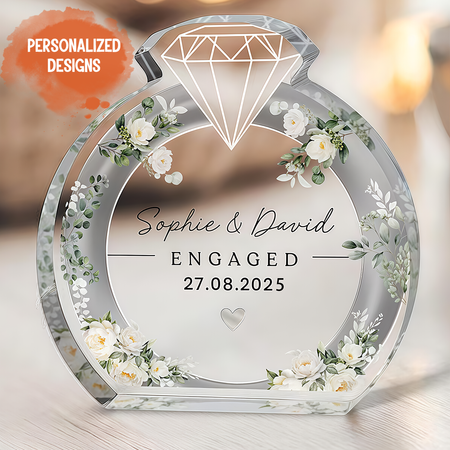 Personalized Engagement Keepsake Plaque For Couple