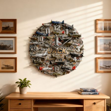 Personalized fighter jet clock