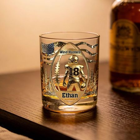 Customize your own rugby-themed wine glass.