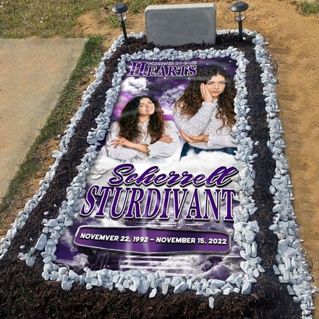 Custom Photo Forever In Our Hearts Memorial Grave Blanket S2