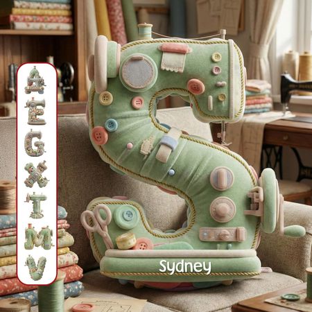 Sewing Alphabet Custom Shape Pillow - Personalized Gifts For Sewers