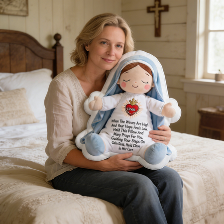 🕊️Personalized Christian Jesus & Virgin Mary Pillow – Spiritual Faith Gift, Custom Religious Throw Pillow for Home & Church Decor