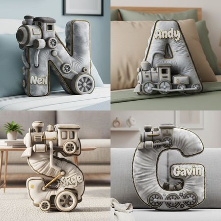 Alphabet Letter Pillow - Personalized Gifts For Train Lovers