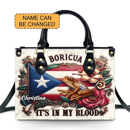 Boricua It's in my blood - Personalized Leather Handbag