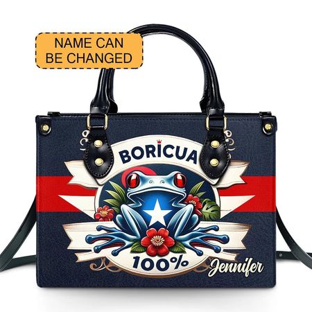 Boricua 100% - Personalized Leather Handbag