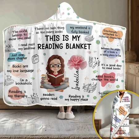 Custom Affirmation Snuggle Blanket, Hoodie Blanket - Personalized Christmas Bookish Gifts For Book Lovers, Bookworms, Readers - Bookaholic And Proud