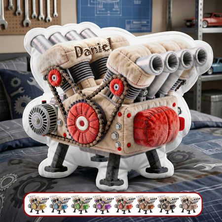 V8 Engine Model Custom Shape Pillow - Personalized Gifts