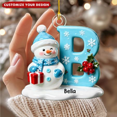 Adorable Snowman Alphabets - Personalized Acrylic Ornament