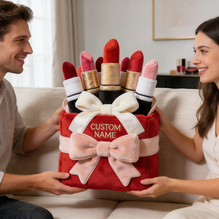 Personalized Lipstick Bouquet Pillow