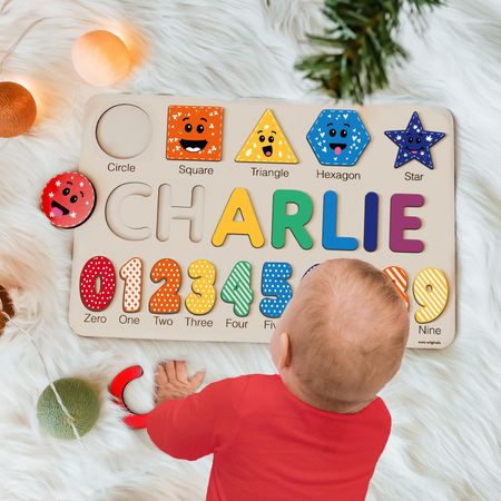 🧩 Personalized Wooden Name Puzzle – Custom Montessori Baby Name Puzzle, Educational Toddler Toy, First Birthday Gift, Nursery Decor