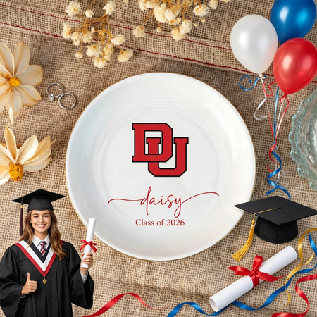 Personalized Graduation Trinket Dish – Custom College Logo Jewelry Tray Class of 2026 Gift