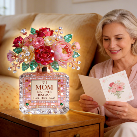 Floral Perfume Bottle Light Box - Personalized Gifts For Mom