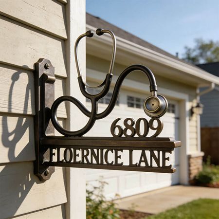 Stethoscope-Themed Professional Address Plaque