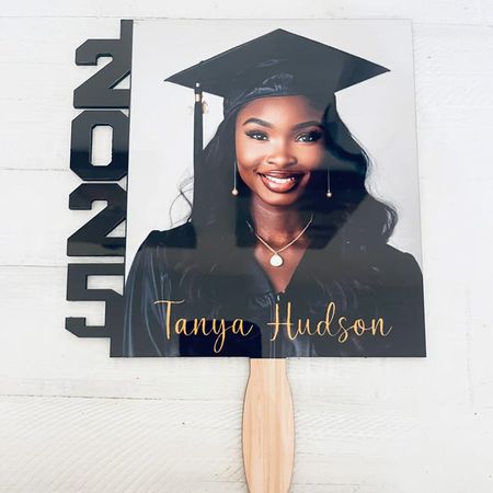 Personalized Graduation Season Laser Cut Wooden Fan - Graduation Sign Plaque
