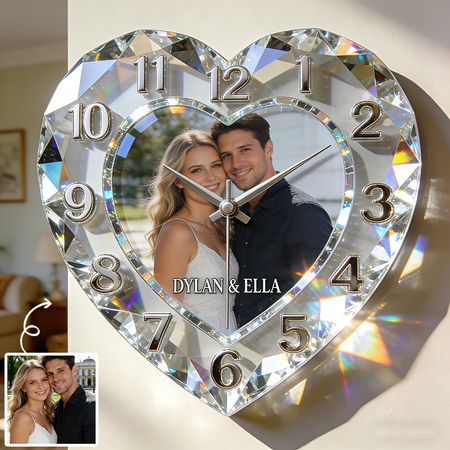 Personalized Crystal-Style Photo Wall Clock – Your Memory, Clear as Crystal