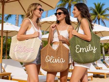 Sun & Sand Personalized Beach Tote Bag