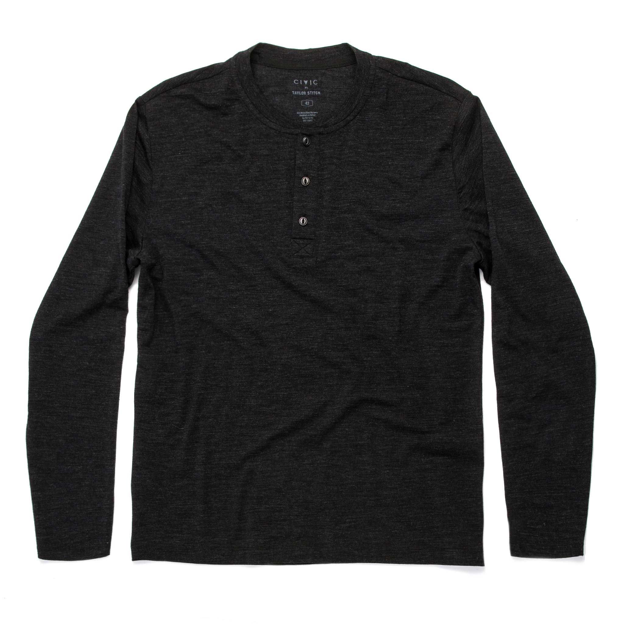 The Zaha Henley in Heather Black