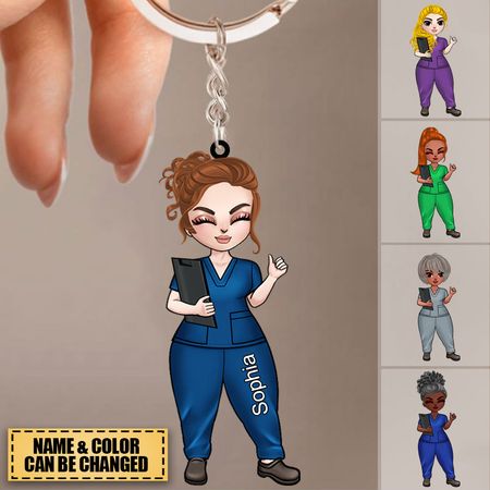 Personal isierte Krankens ch wester Charakter Schlüssel bund, Geschenk für Krankens ch western