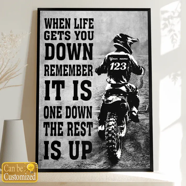 Personalisiertes Motocross-Poster – Individuelle Wandkunst mit Name & Startnummer Ein inspirierendes Geschenk zum Thema Motorrad für Söhne Väter Ehemänner oder Freunde