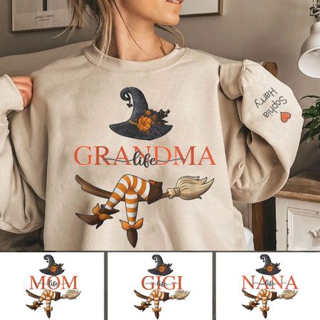 Individuelles Halloween-Sweatshirt für Oma – Bezaubernder Spaß mit Hexe Nana