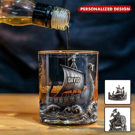 🥃 Prost auf Walhalla! ⚔️ Personalisiertes Wikinger-Whiskyglas – Entfessle den Krieger in dir!