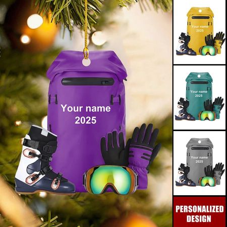 Personalisiertes Ski-Ausrüstungs-Ornament-Geschenk für Skiliebhaber