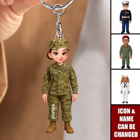 Personalisierter Soldaten-Schlüsselanhänger – Personalisiertes Geschenk für Militärhelden und Familien