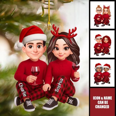 Ich gehöre dir – Keine Rückgabe oder Rückerstattung – Personalisierter Weihnachtsschmuck aus Acryl – Geschenk für Paare