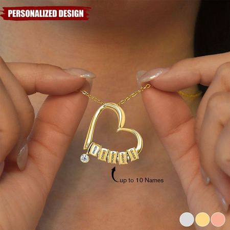 Personalisierte Namensherz-Weihnachtskette – Geschenk für die Familie