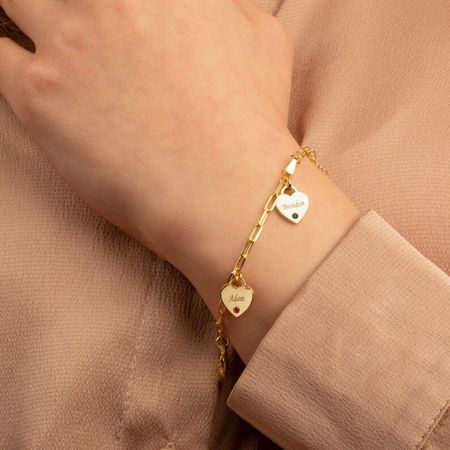 Geburts stein Namens armband, personal isierter Herz-Charme Geburts stein Namens armband, graviertes Geburts stein armband, Weihnachts geschenk