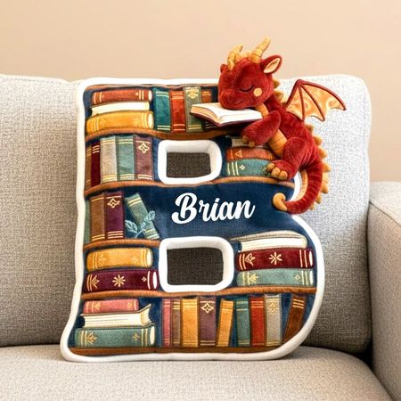 Buch Dragon Alphabet Initial Letters Kissen, personal isierte Geschenke für Buch liebhaber