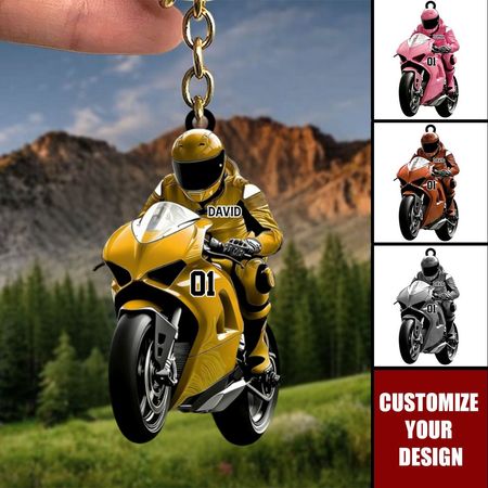 Custom Motorrad-Fahrer Schlüssel anhänger-Geschenk für Motorrad-Liebhaber