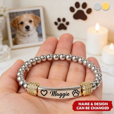 FÜR DAS GEDENKEN – Mein vierbeiniger Engel ist immer in meiner Nähe Personalisierbares Namensperlen-Armband