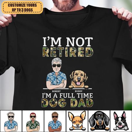 Ich bin ein Vollzeit-Hund Papa Hund personal isiertes Hemd, personal isiertes Vatertag geschenk für Hunde liebhaber, Hund Papa