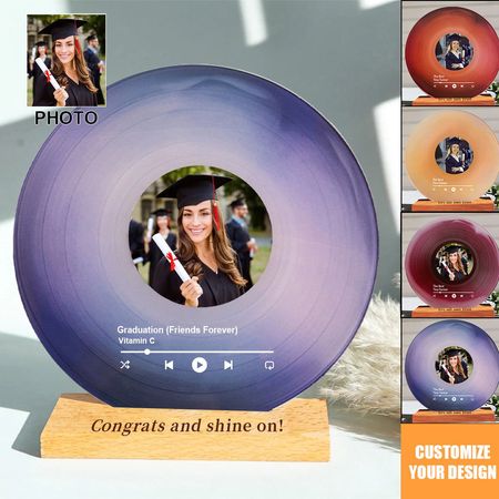 🎓Neue Graduation Glückwünsche-Custom Lieblings lied Vinyl Record Acryl Plaque