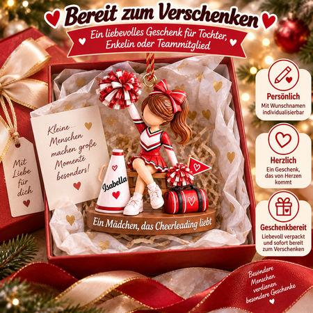 Personal isierte Cheerleader Ornament, Custom Name Cheer Geschenk für Mädchen