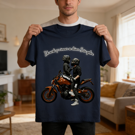 🏍️ Motorrad Paar T-Shirt – Personalisiertes Partnerlook Shirt für Biker Paare | Individuelles Geschenk für Freund & Freundin